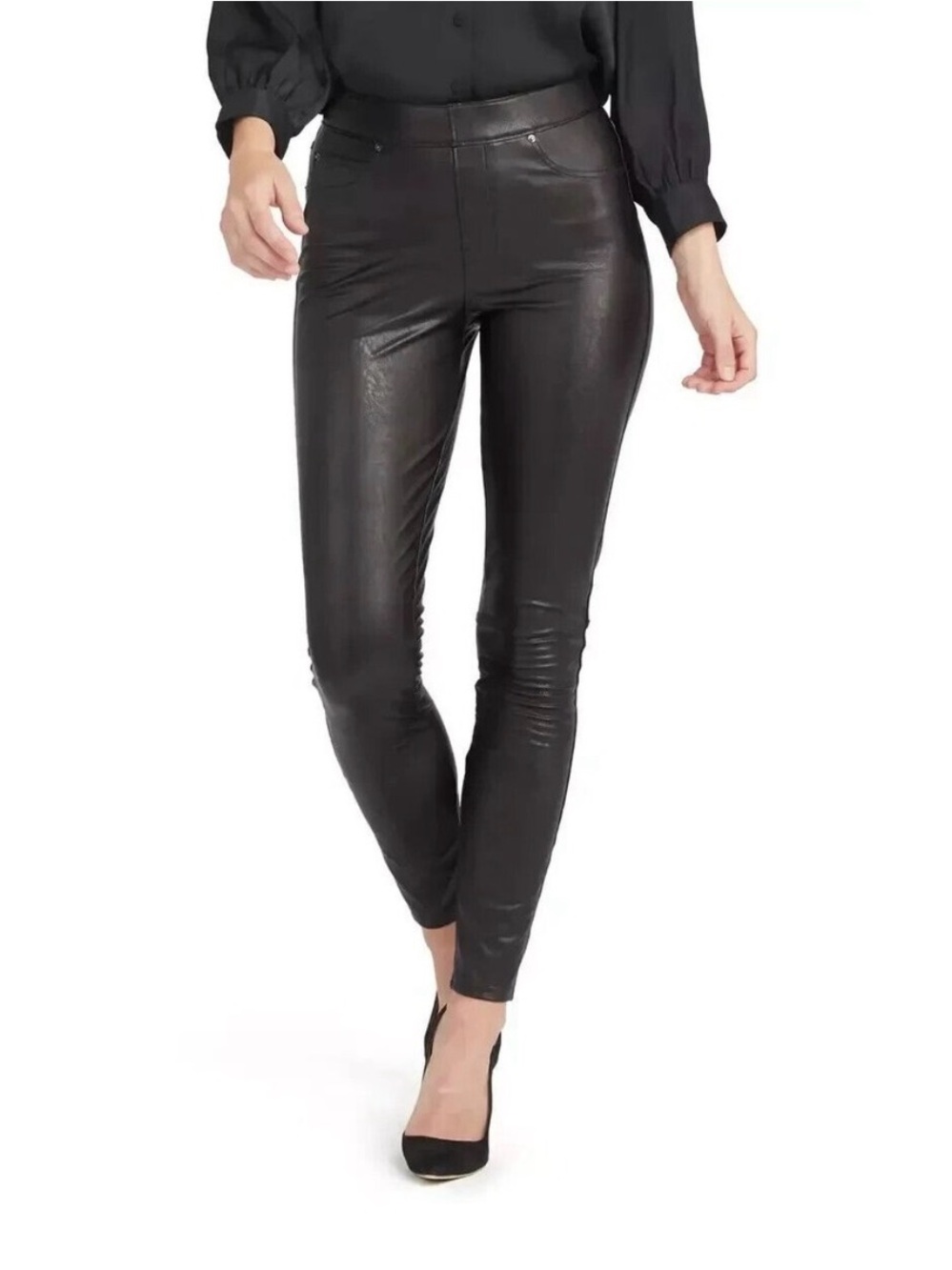 SPANX Faux Leather Like Skinny High-Rise Leggings NWT $148 Retail